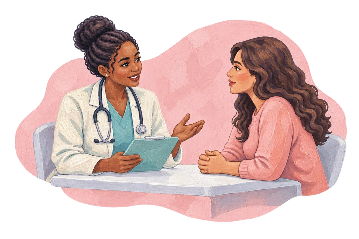 Her Down There clinician and patient illustration